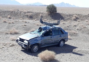 مرگ راننده پراید در اثر واژگونی