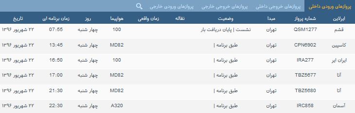 پرواز&zwnj;های چهارشنبه فرودگاه بین المللی شهید باکری ارومیه