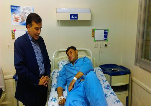 عیادت مدیرکل تعاون، کار و رفاه اجتماعی لرستان از کارگران مصدوم حادثه راه آهن