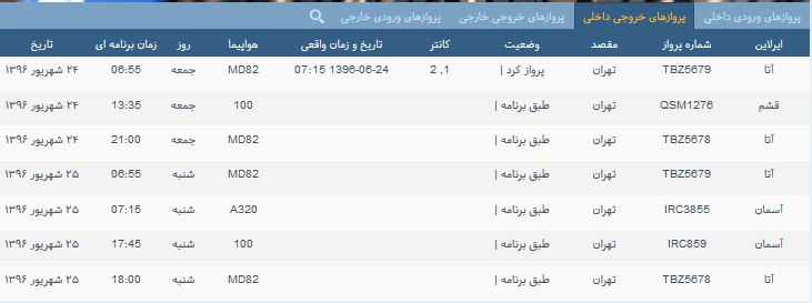 پرواز&zwnj;های جمعه فرودگاه بین المللی شهید باکری ارومیه