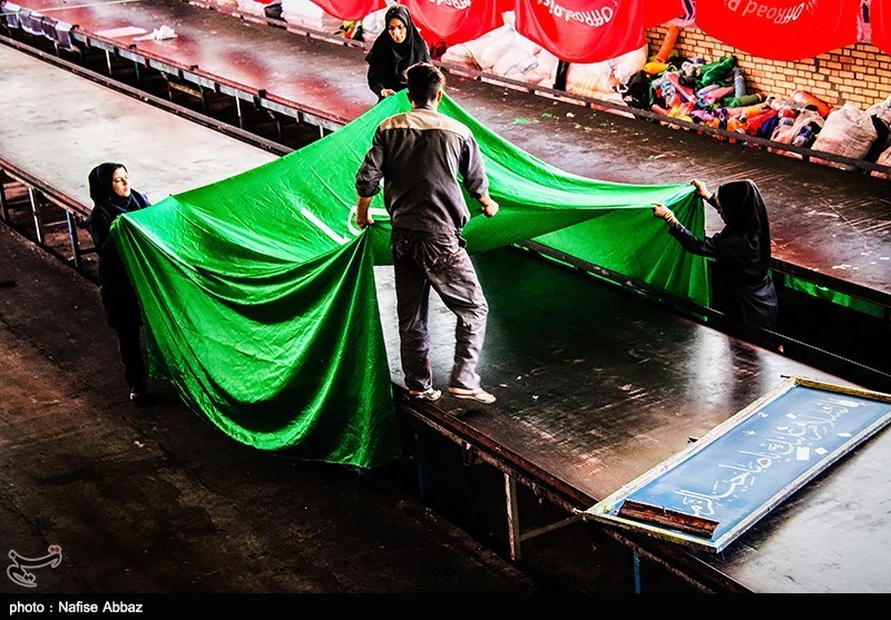 در کارگاه های تولید پرچم در آستانه ماه محرم 96 چه می&zwnj;گذرد؟+تصاویر