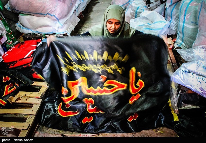در کارگاه های تولید پرچم در آستانه ماه محرم 96 چه می&zwnj;گذرد؟+تصاویر
