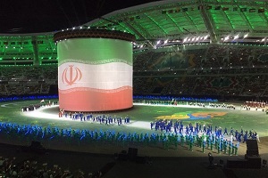 رژه کاروان ایران در مراسم افتتاحیه پنجمین دوره بازیهای آسیایی داخل سالن و رزمی + فیلم