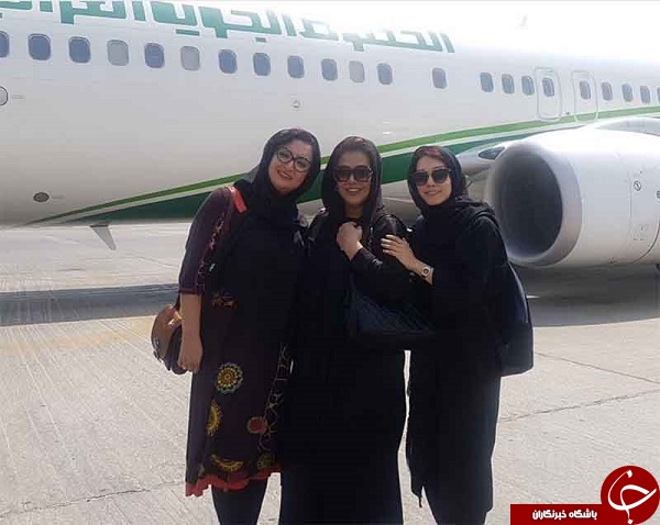 تیپ خانم های بازیگر روی باند فرودگاه +&zwnj;عکس