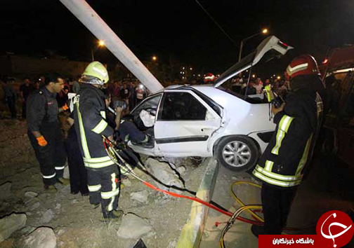 تصادف خوردرو سواری با ستون برق حادثه ساز شد