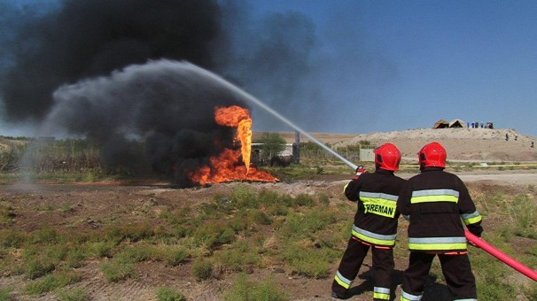 مانور بحران درخطوط لوله و مخابرات شرکت نفت شمال غرب در مراغه