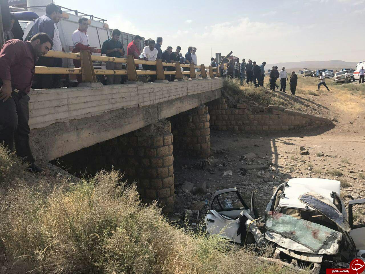 سقوط مرگبار سمند از روی پل + تصاویر