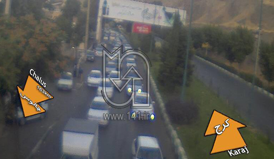 ترافیک در محور کرج-چالوس سنگین است