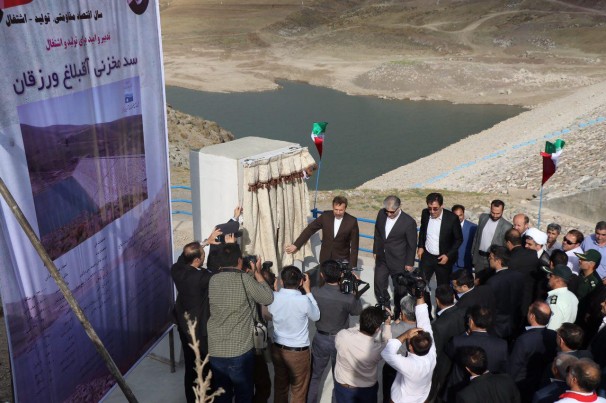 افتتاح سد مخزنی آقبلاغ ورزقان با حضور رییس دفتر رییس جمهور