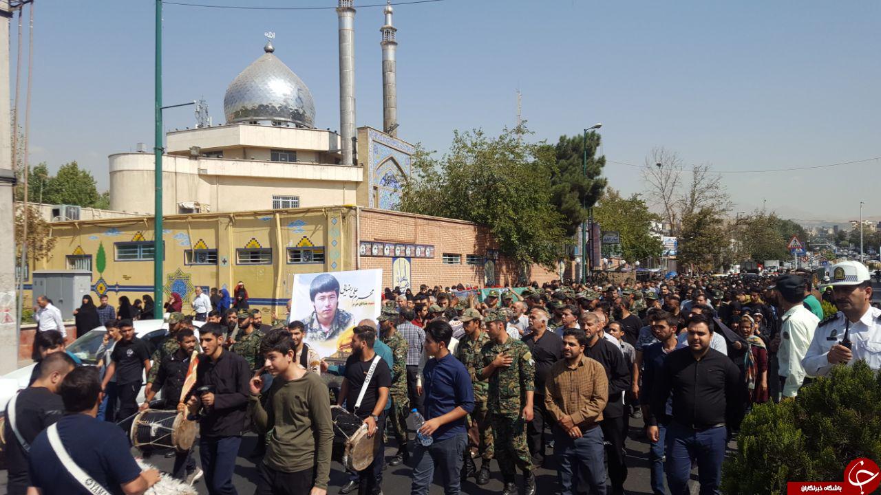 تشییع پیکر مطهر شهید مدافع حرم در میدان الغدیر + تصاویر