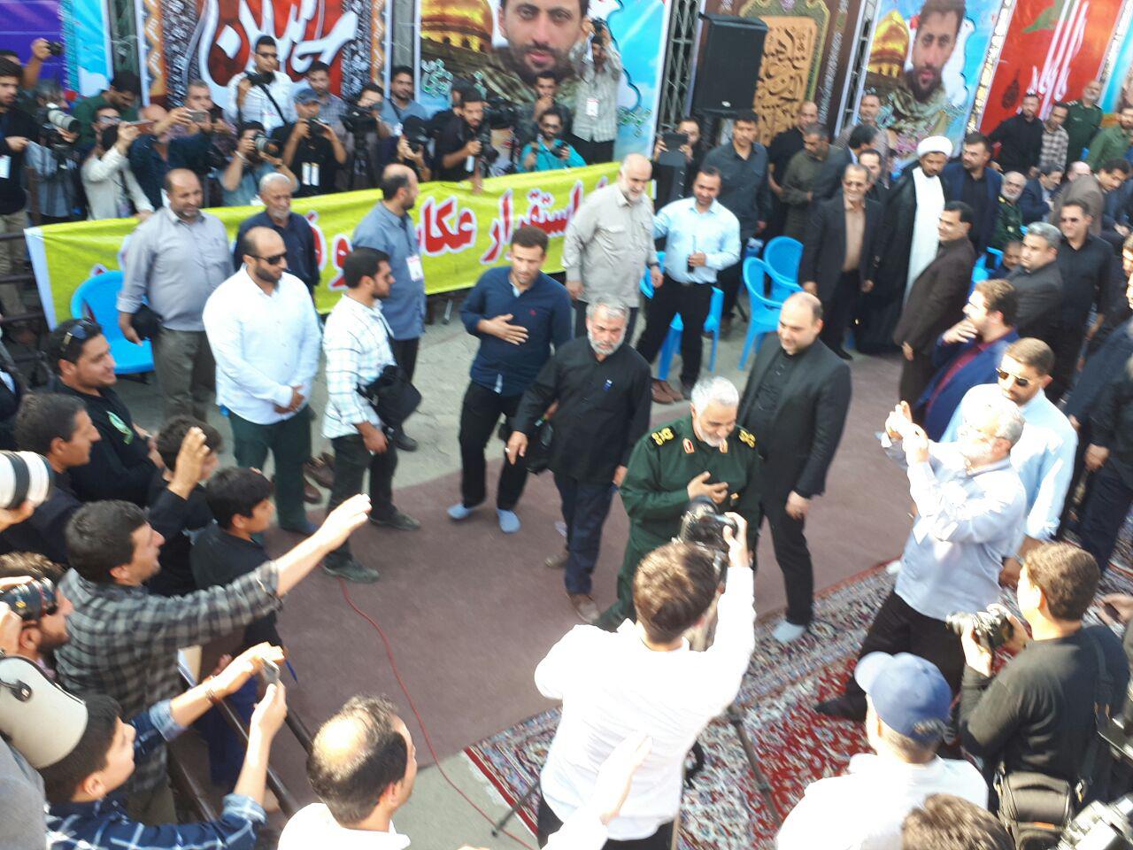 برگزاری اربعین شهید مدافع حرم مرتضی حسین پور با حضور سردار سلیمانی + تصاویر