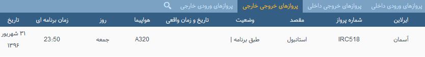 پرواز&zwnj;های جمعه ۳۱ شهریور از فرودگاه&zwnj; بین المللی ارومیه
