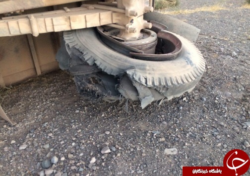 یک مصدوم در واژگونی کامیون