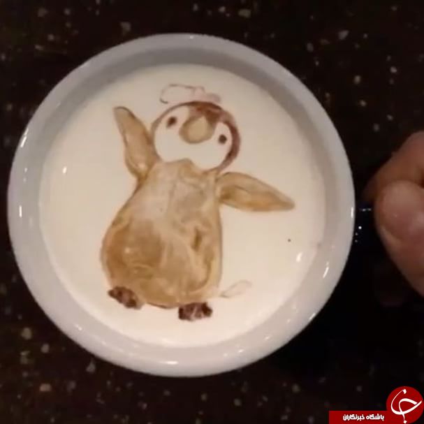 خلق آثار هنری بی نظیر روی قهوه