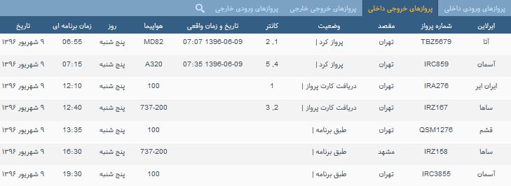 پرواز&zwnj;های پنج شنبه فرودگاه بین المللی شهید باکری ارومیه