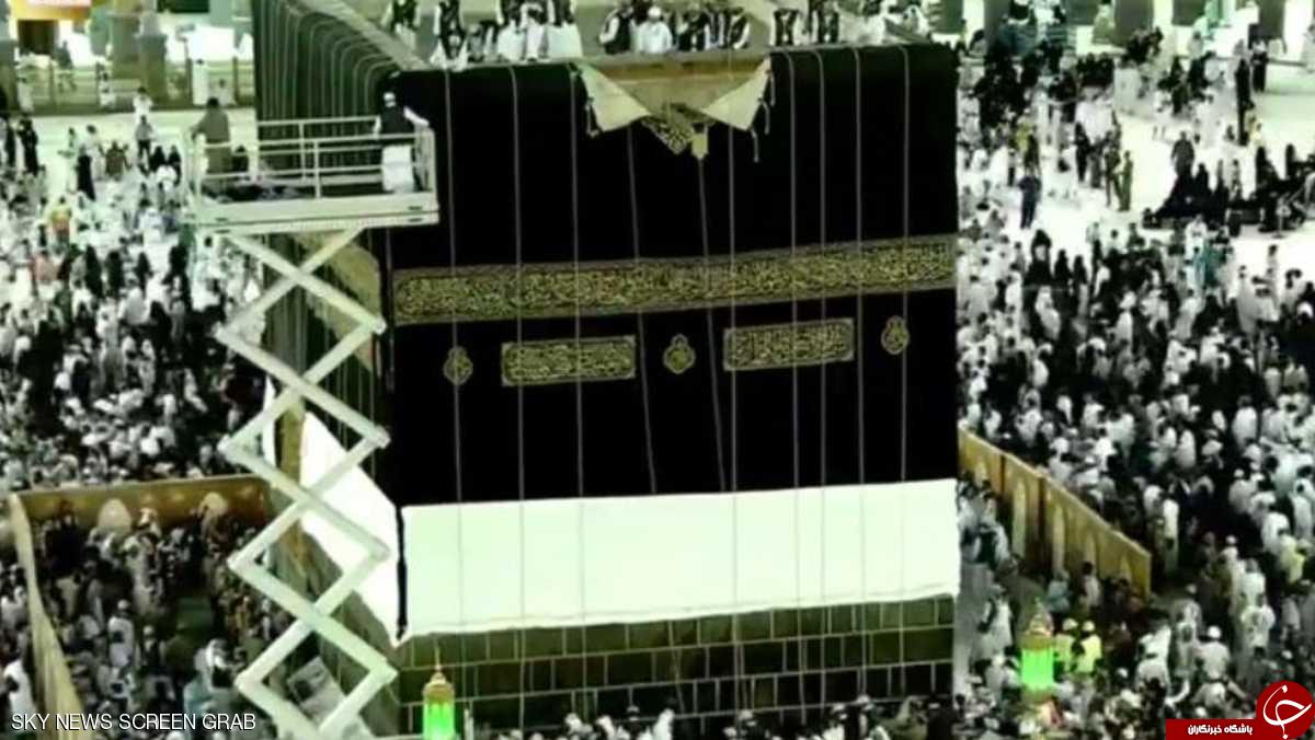 پرده کعبه امروز تعویض شد+ تصاویر