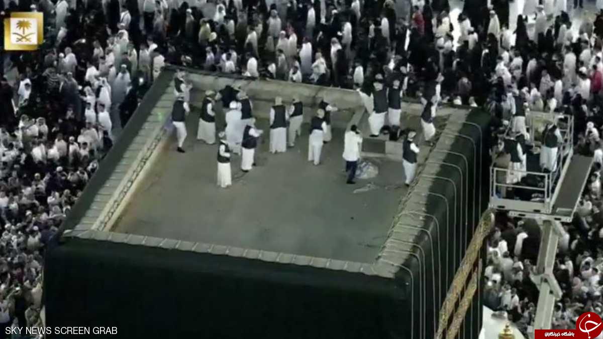 پرده کعبه امروز تعویض شد+ تصاویر