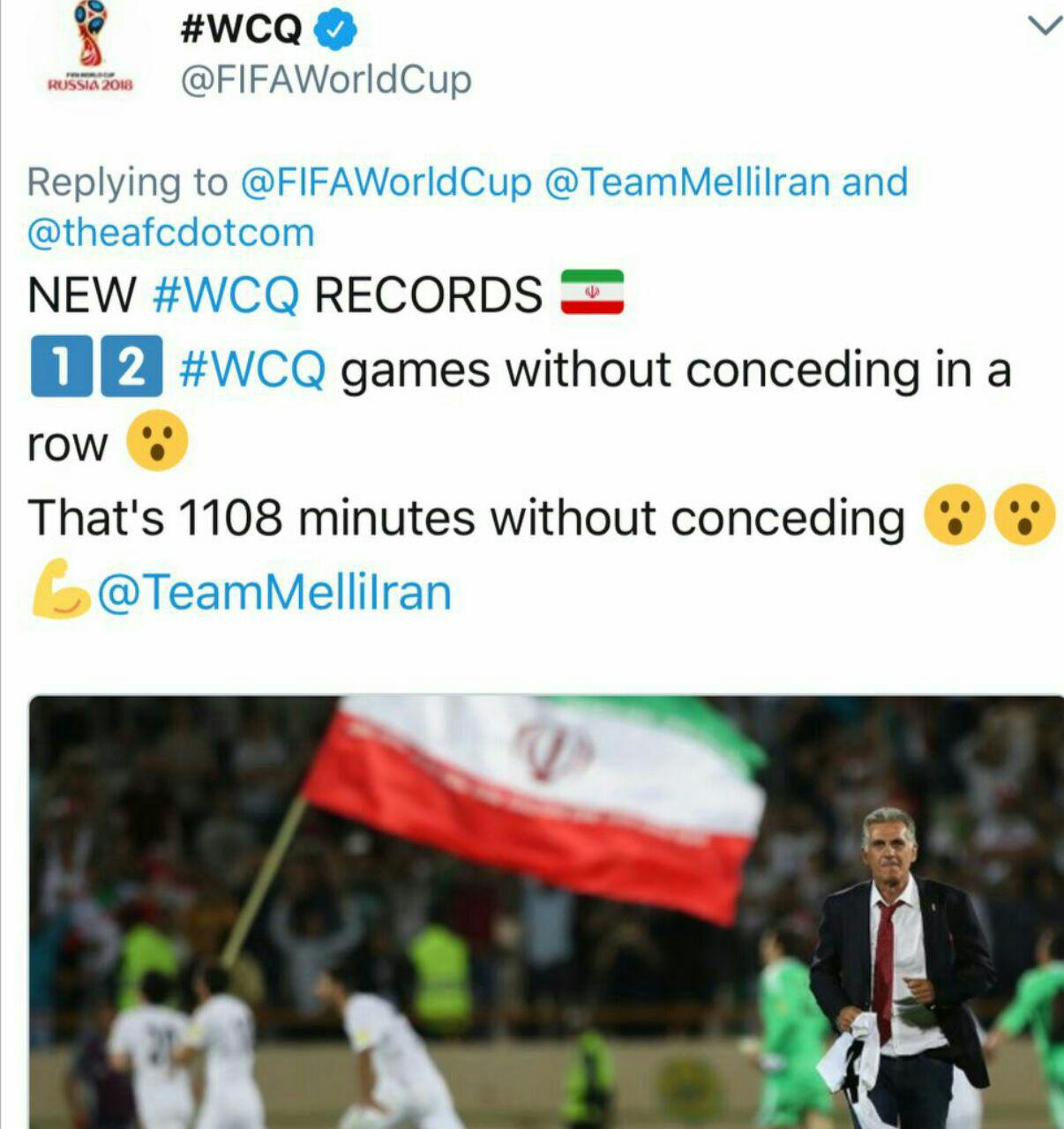 واکنش فیفا و AFC به رکوردشکنی ایران و تساوی مقابل کره جنوبی