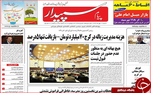 نیم صفحه نخست روزنامه&zwnj;های استان ها؛