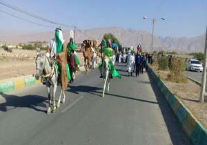 حرکت نمادین کاروان سیدالشهدا (ع) در رضوان + تصاویر