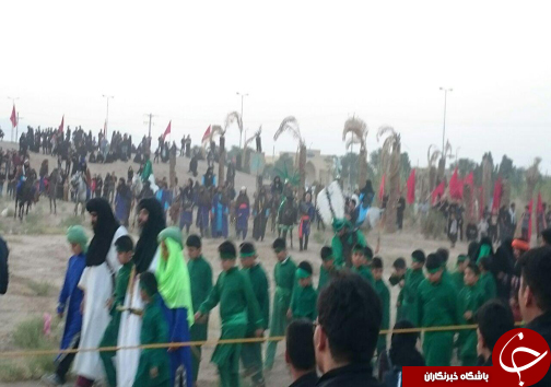 مراسم نمادین ورود شبه قافله امام حسین(ع) به کربلا در نوش آباد اجراشد+تصاویر