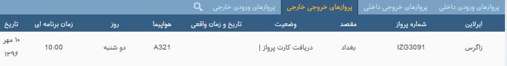 پرواز&zwnj;های دوشنبه ۱۰ مهر از فرودگاه بین المللی ارومیه