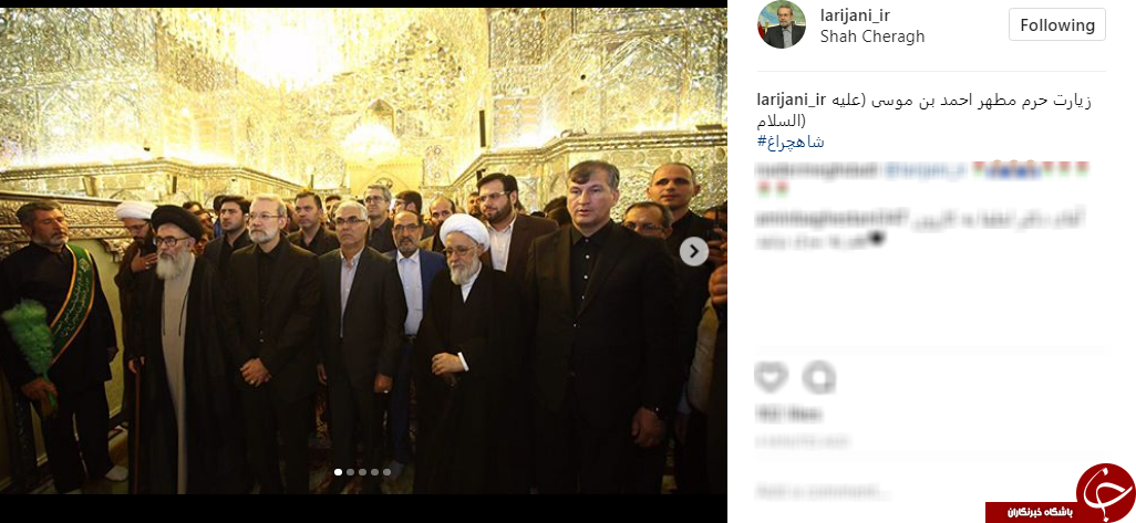 لاریجانی حرم شاهچراغ را زیارت کرد