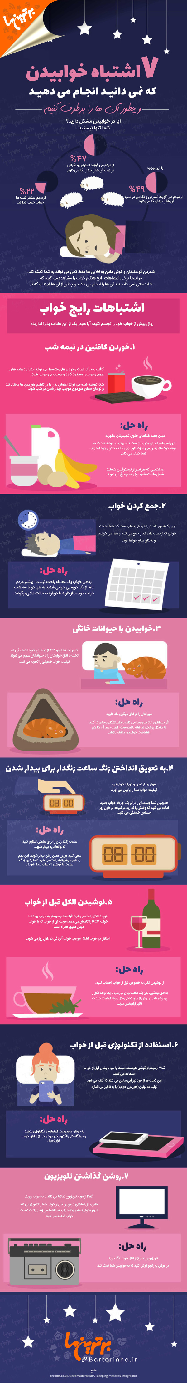 ۷ اشتباه خوابیدن، که نمی&zwnj;دانید و انجام می&zwnj;دهید!/اینفوگرافی