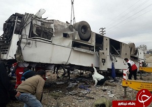 علت واژگونی اتوبوس تهران – مشهد اعلام شد