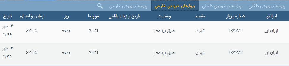 پرواز&zwnj;های جمعه ۱۴ مهر ماه  از فرودگاه بین المللی ارومیه