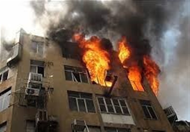 آتش سوزی ساختمان ٩ طبقه در جنوب پایتخت