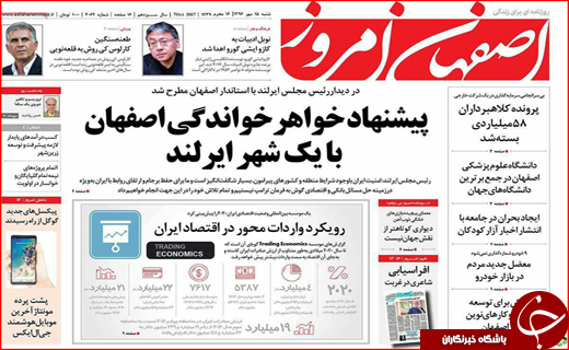 نیم صفحه نخست روزنامه های استانی؛