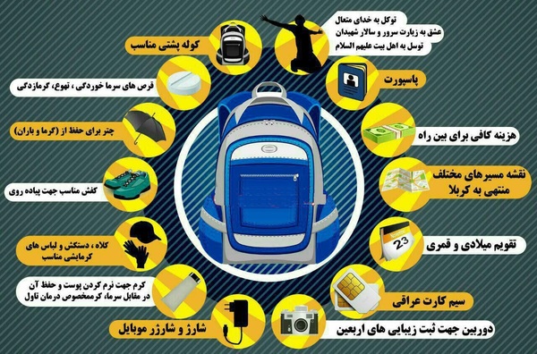 برای پیاده روی اربیعن چه لوازمی احتیاج است + اینفوگرافی