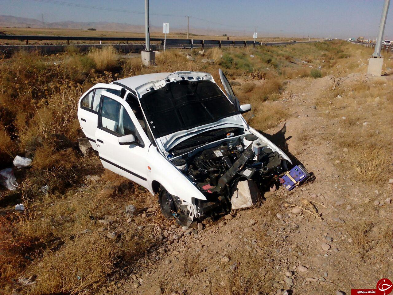 منحرف شدن خودرو سمند در قوچان حادثه آفرید