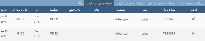 پرواز&zwnj;های سه شنبه ۱۸ مهر ماه از فرودگاه بین المللی ارومیه