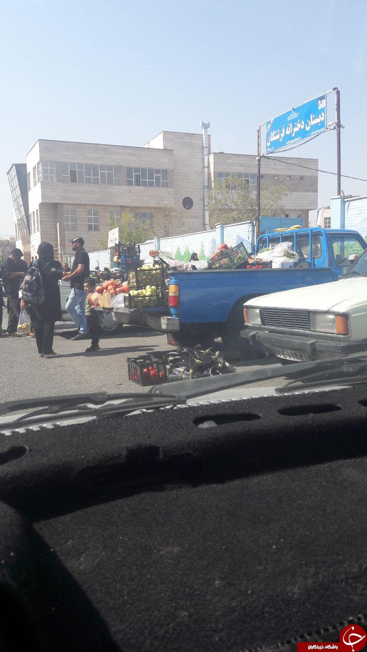 سدمعبر وانت&zwnj;های میوه فروش مقابل مدرسه + فیلم