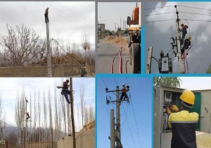 بهره برداری از ایستگاه هوائی توزیع برق در سرخه