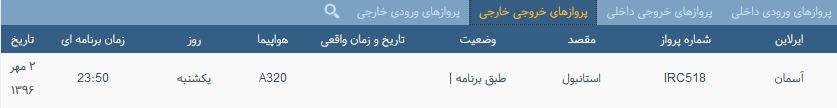 پرواز&zwnj;های یک شنبه ۲ مهر از فرودگاه بین المللی ارومیه