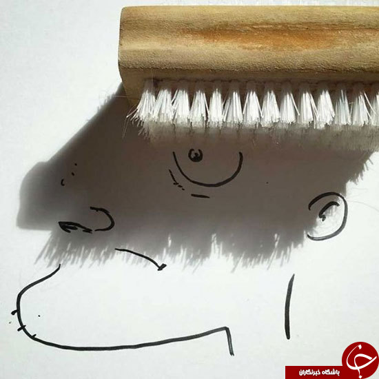 تصاویری بسیار دیدنی از نقاشی با سایه اشیا تصاویری بسیار دیدنی از نقاشی با سایه اشیا
