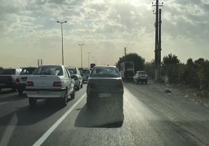 مشکلات ترافیک در جاده اندیشه - تهران + فیلم