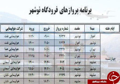 پرواز&zwnj;های چهارشنبه ۲۶ مهر از فرودگاه&zwnj; های مازندران
