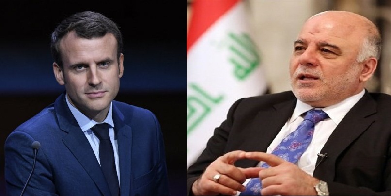 گفتگوی تلفنی حیدر العبادی و امانوئل مکرون درباره تحولات اخیر عراق