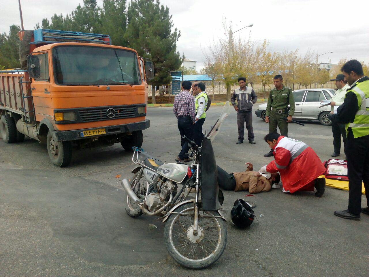 حادثه بر خورد موتور سیکلت با خاوردر قوچان