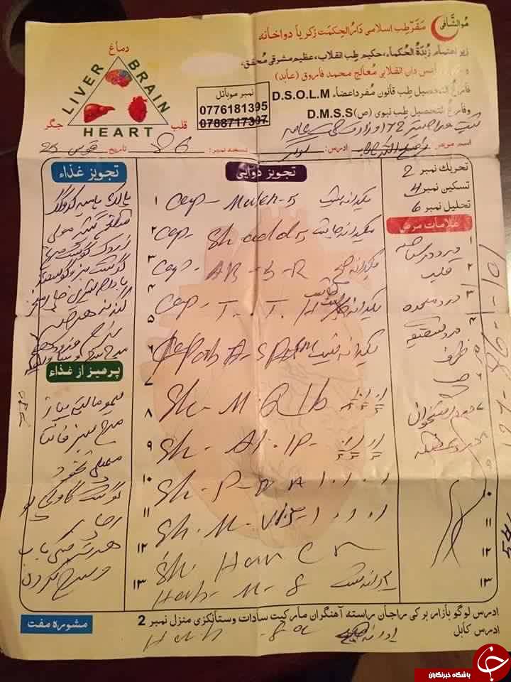 تصاویری از نسخه های بد خط پزشکان افغانستانی!