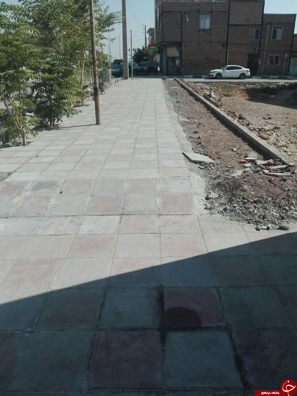 تصاویری از وضعیت نامناسب پیادهروها در قرونآباد تصاویری از وضعیت نامناسب پیادهروها در قرونآباد