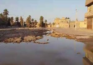 شکستگی لوله و آبگرفتگی خیابان در زابل + فیلم