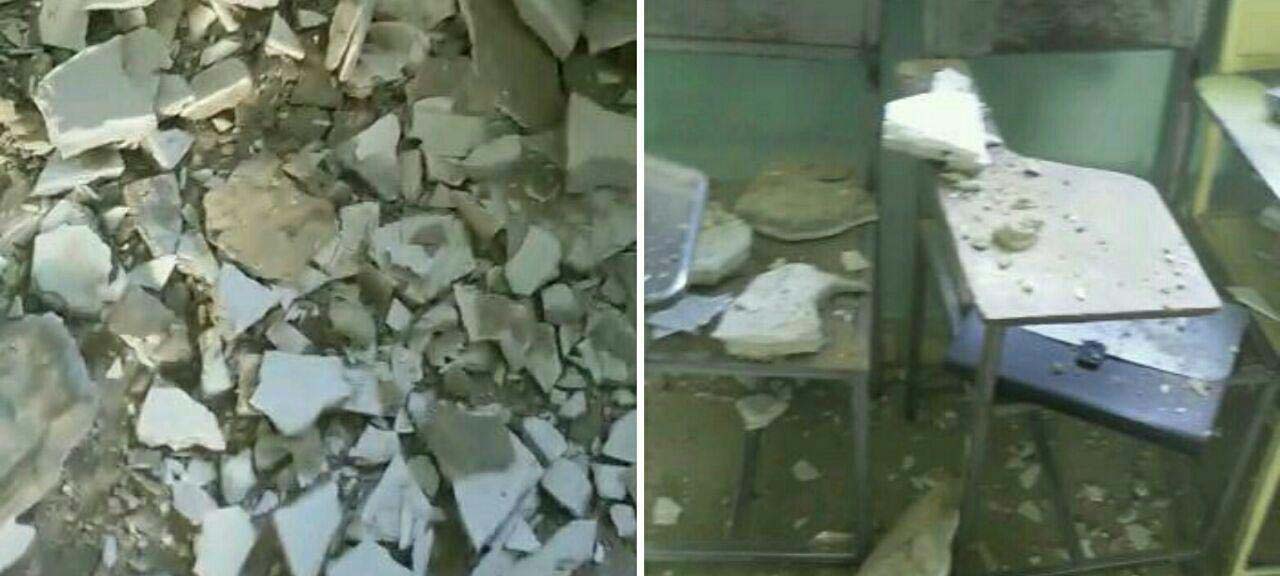 سقف مدرسه ای در شمس آباد ، قلعه گنج فرو ریخت