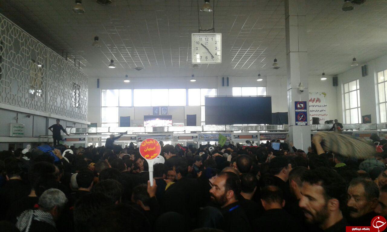 ازدحام زائران حسینی در مرز مهران + فیلم
