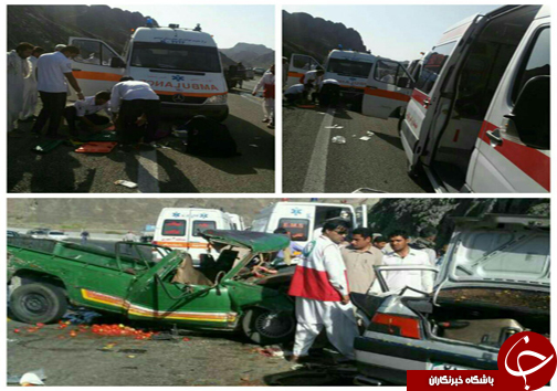 ۱۲ کشته و مجروح درسانحه رانندگی محور ایرانشهر به سرباز+ تصاویر