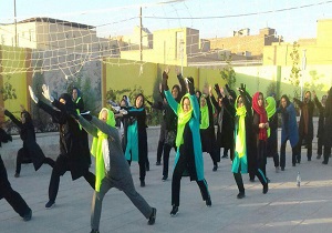 برگزاری همایش ورزش صبحگاهی در پارک بانوان چهارده معصوم آزادشهر